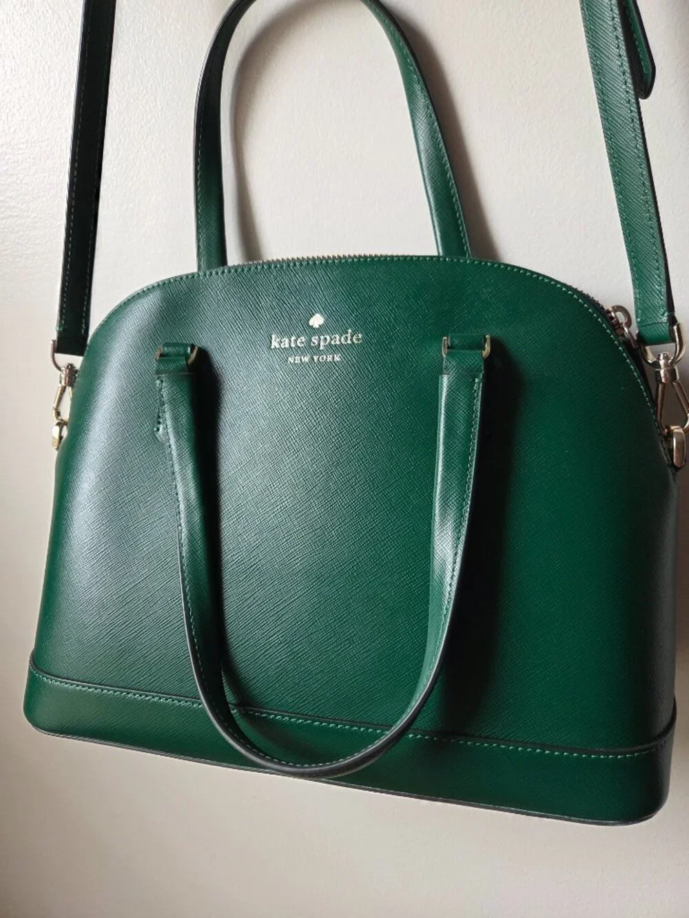 EUC LIKE NEW! KATE SPADE GREEN LEATHER SATCHEL MEDIUM